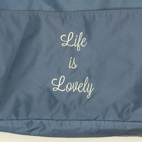 Thirty One Navy Dancing Dot Life is Lovely Soft Utility Tote bag NWT - Picture 8 of 14